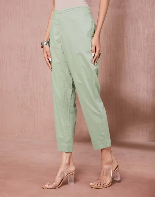 Green Cotton Casual Ethnic Pant