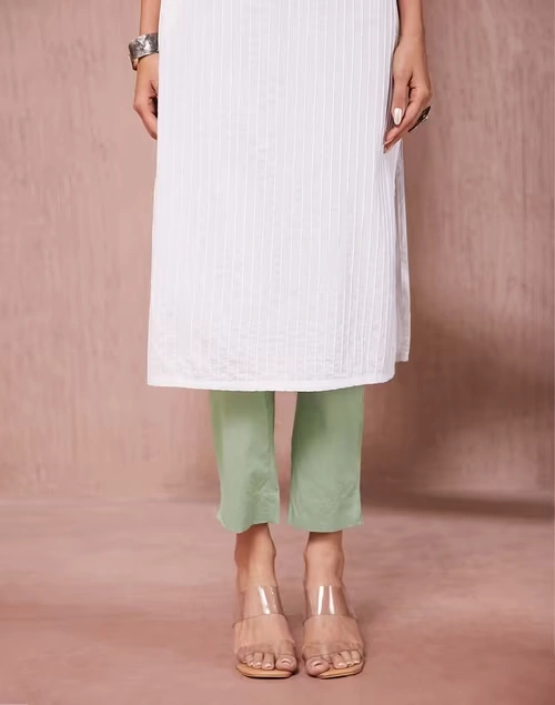 Green Cotton Casual Ethnic Pant