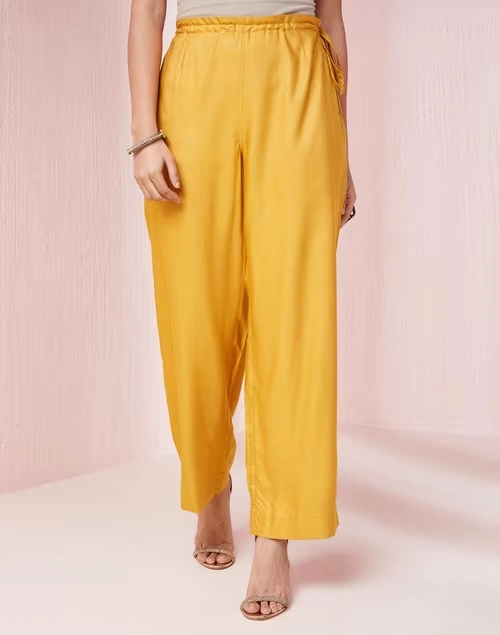 Mustard Viscose Silk Full Length Ijar