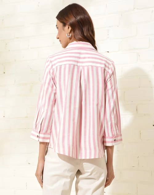 White Cotton Striped Top 4 White Cotton Striped Top