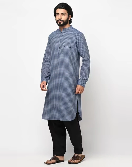 Cotton Bana Slim Fit Kurta With Cuff 4 Cotton Bana Slim Fit Kurta With Cuff