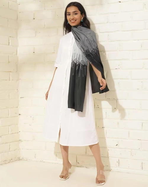 Grey Silk Stole 3 Grey Silk Stole