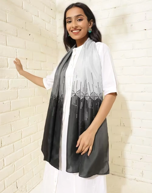 Grey Silk Stole 4 Grey Silk Stole