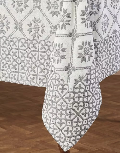 Natural Cotton Shama Cutwork Table Cover 4 Seater 4 Natural Cotton Shama Cutwork Table Cover 4 Seater