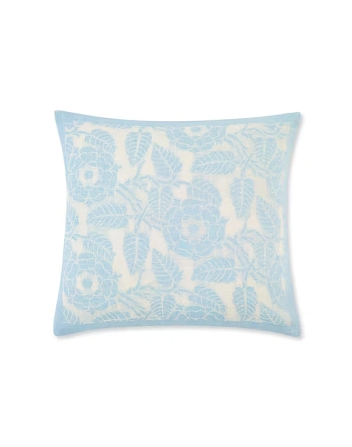 Blue Cotton Ambar Cutwork Cushion Cover