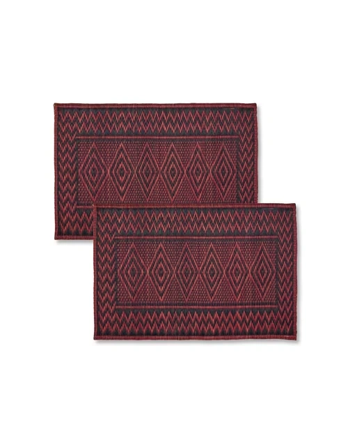 Black Natural Fibre Woven Surkh Mat Set Of 2 3 Black Natural Fibre Woven Surkh Mat Set Of 2