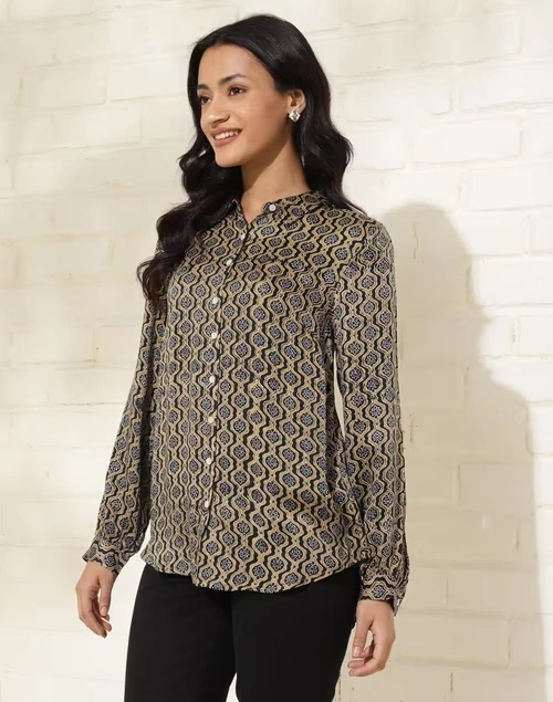Green Viscose Printed Shirt 3 Green Viscose Printed Shirt