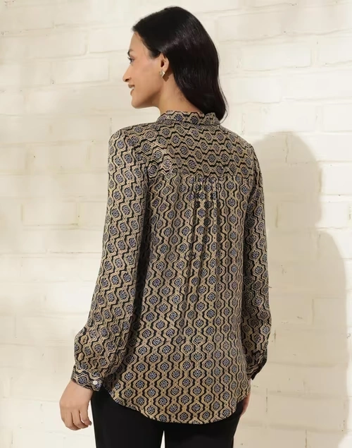 Green Viscose Printed Shirt 4 Green Viscose Printed Shirt