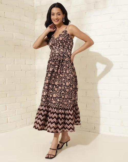 Black Cotton Printed Maxi 3 Black Cotton Printed Maxi