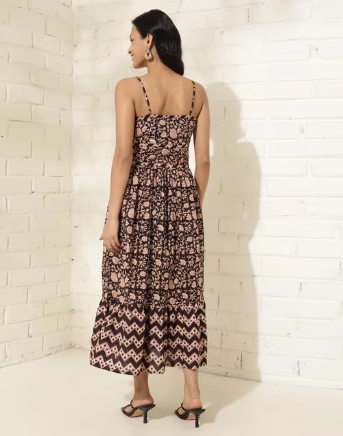 Black Cotton Printed Maxi 4 Black Cotton Printed Maxi