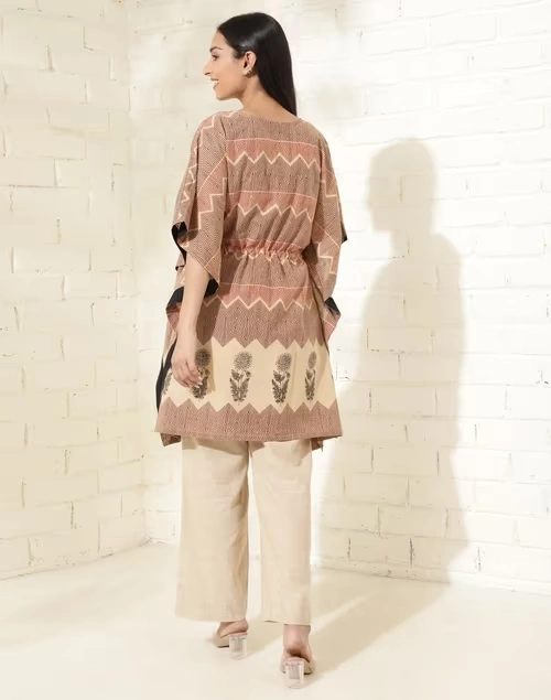 Red Cotton Printed Kaftan 4 Red Cotton Printed Kaftan