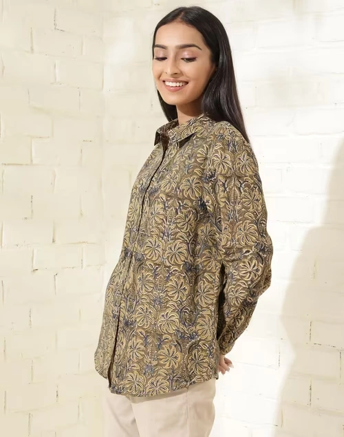 Green Cotton Printed Shirt 3 Green Cotton Printed Shirt