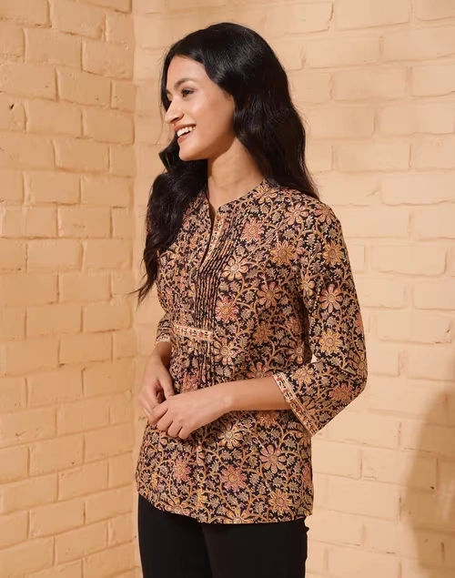 Black Cotton Printed Top 3 Black Cotton Printed Top