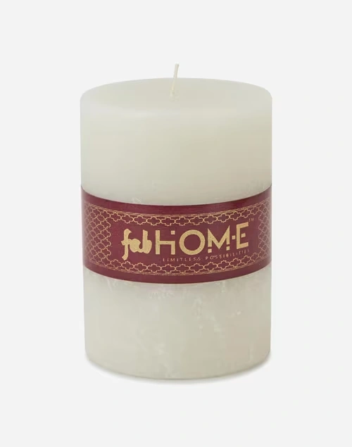 Mogra Wax Pillar Candle - White