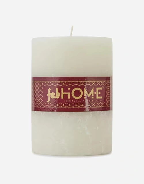 Mogra Wax Pillar Candle - White