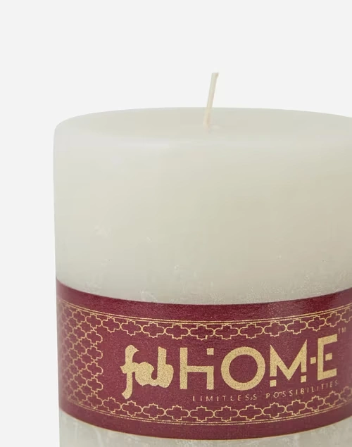 Mogra Wax Pillar Candle - White