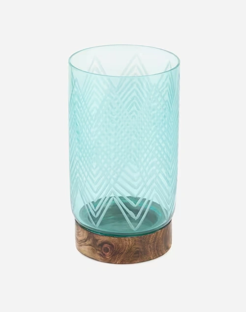 Blue Glass Taraash Candle Holder