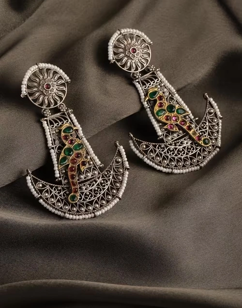 Multi Metal Dangler Earrings