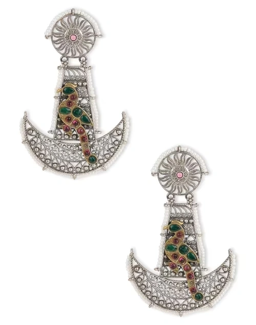 Multi Metal Dangler Earrings