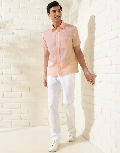 Pink Linen Bush Shirt