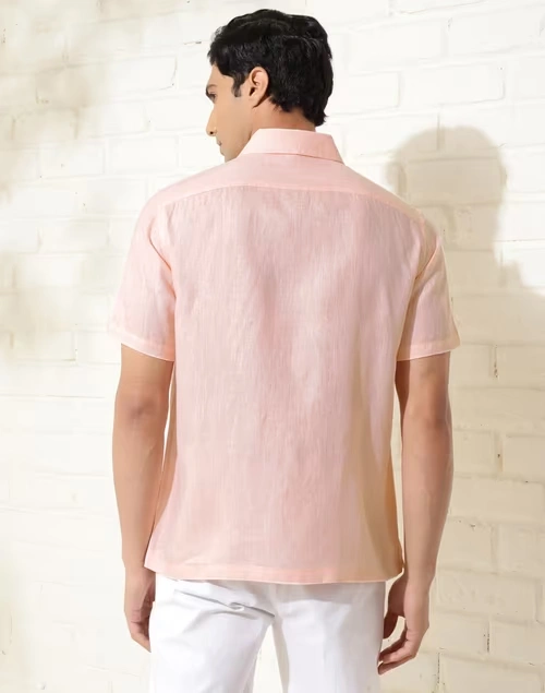 Pink Linen Bush Shirt 4 Pink Linen Bush Shirt