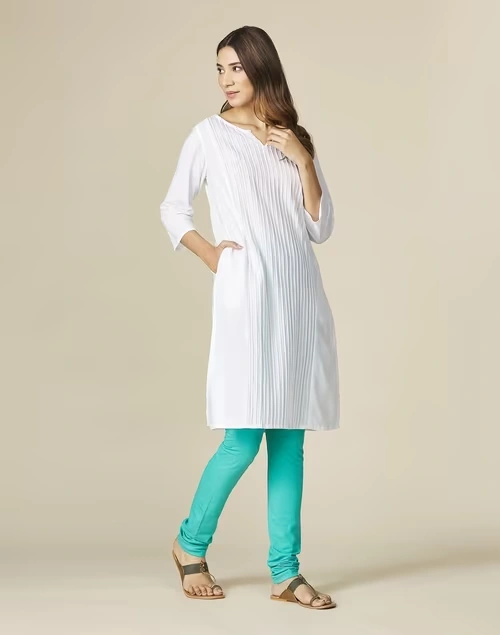 Blue Cotton Knitted Churidar With Elasticated Waist 4 Blue Cotton Knitted Churidar With Elasticated Waist