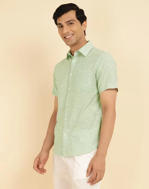 Green Cotton Striped Shirt 3 Green Cotton Striped Shirt