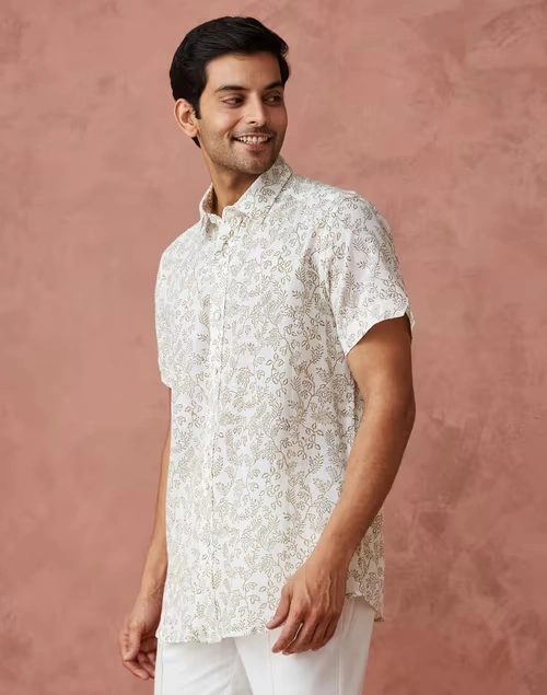White Cotton Printed Shirt 3 White Cotton Printed Shirt