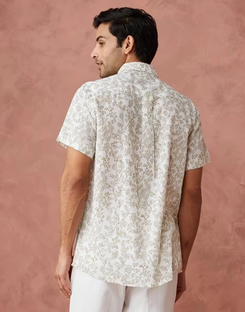 White Cotton Printed Shirt 4 White Cotton Printed Shirt