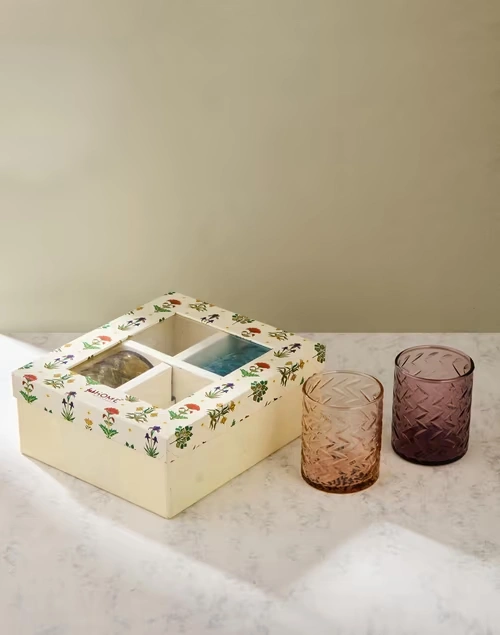 Rang Cutwork Glass Gift Set of 4