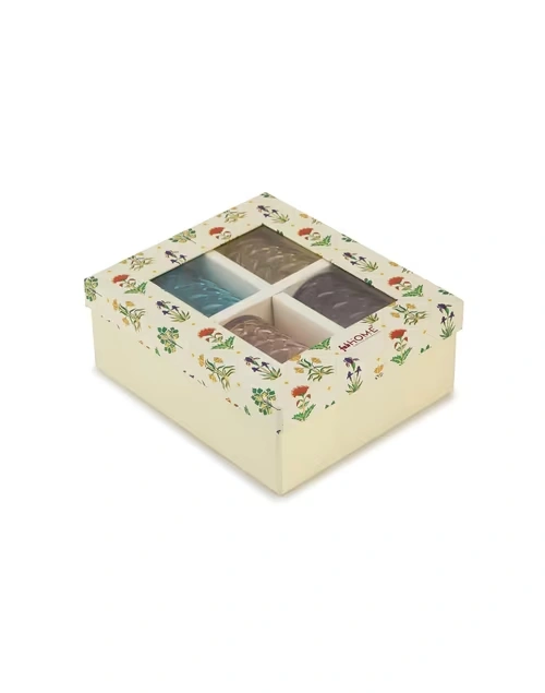 Rang Cutwork Glass Gift Set of 4 3 Rang Cutwork Glass Gift Set of 4