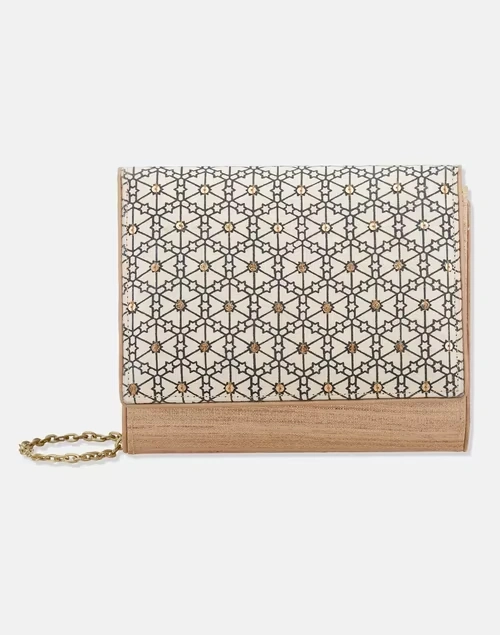 Beige Hand Embroidered Clutch 3 Beige Hand Embroidered Clutch