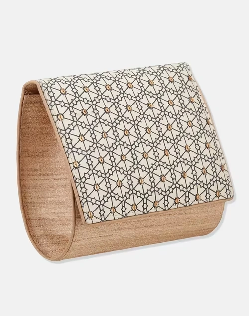 Beige Hand Embroidered Clutch 4 Beige Hand Embroidered Clutch