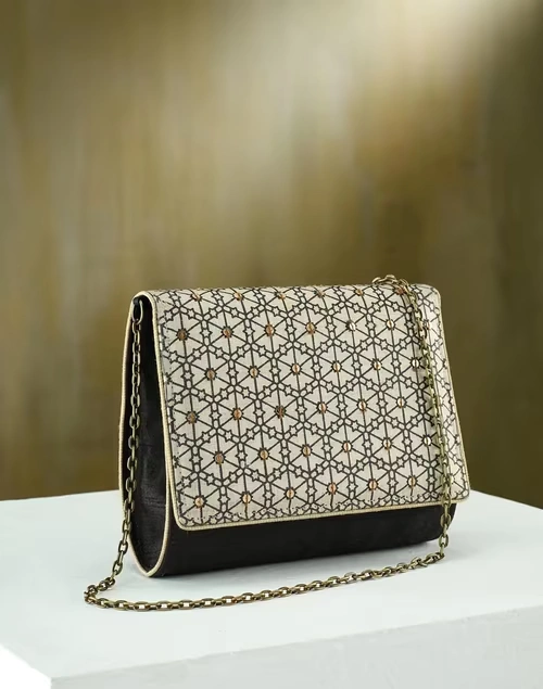 Black Hand Embroidered Clutch