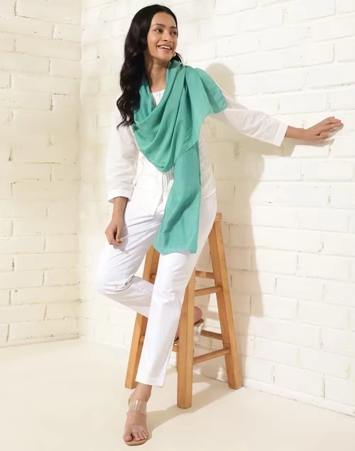 Blue Viscose Tie & Dye Stole 3 Blue Viscose Tie & Dye Stole