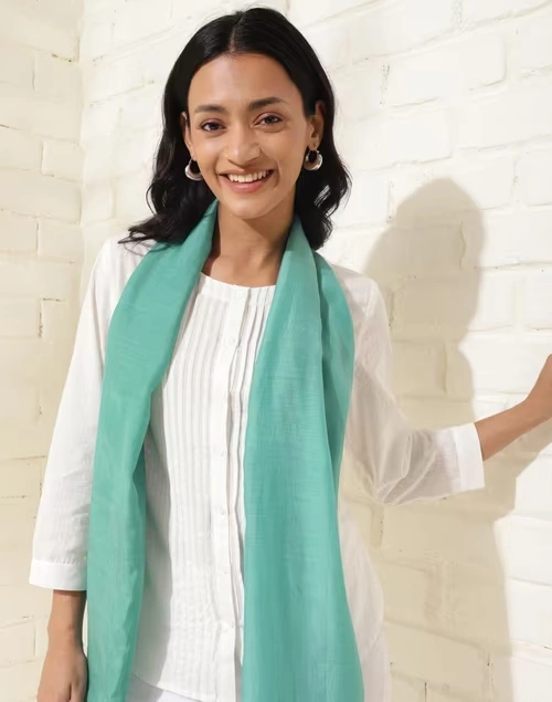 Blue Viscose Tie & Dye Stole 4 Blue Viscose Tie & Dye Stole