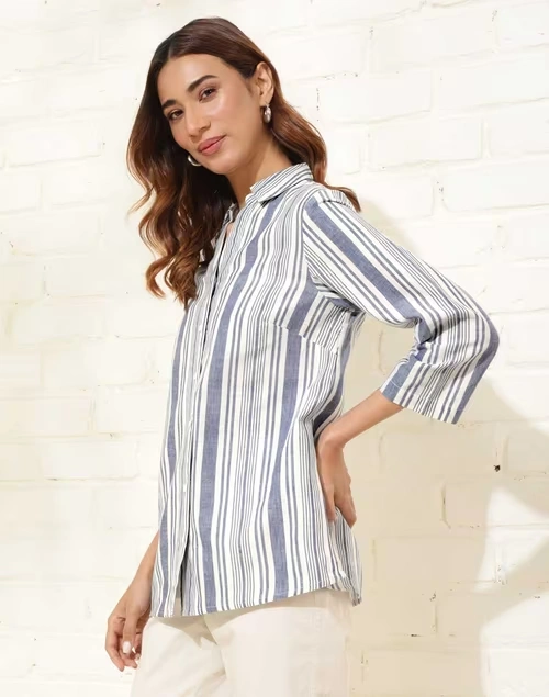 White Cotton Striped Shirt 3 White Cotton Striped Shirt
