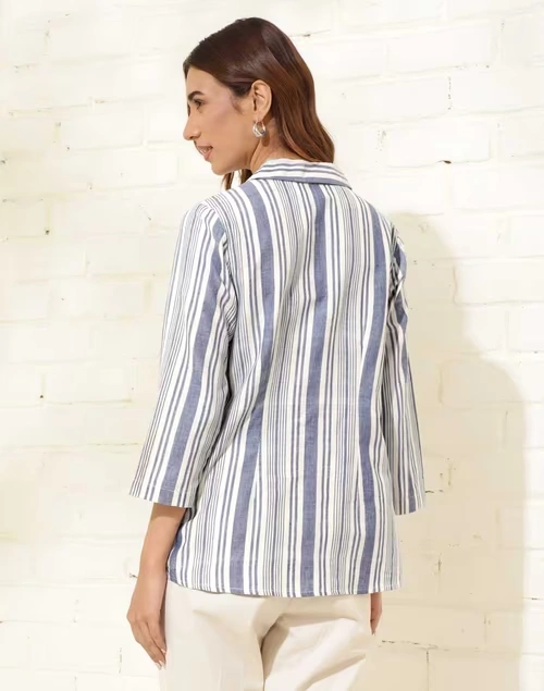 White Cotton Striped Shirt 4 White Cotton Striped Shirt