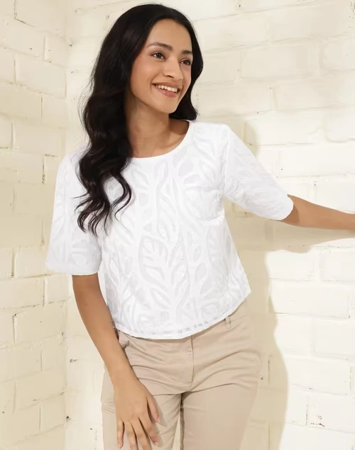 White Cotton Short Top