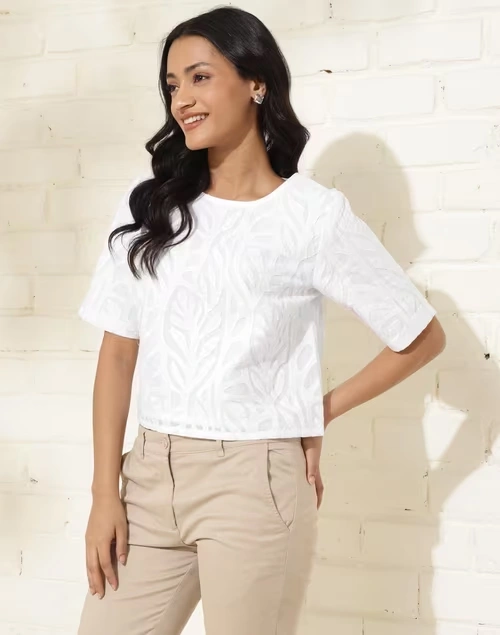 White Cotton Short Top