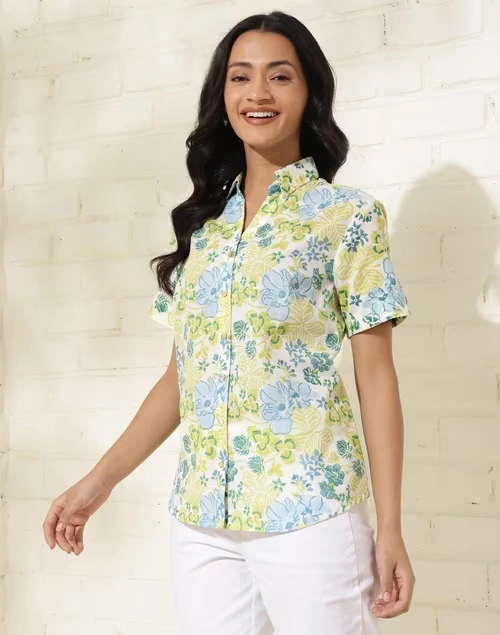 Blue Cotton Printed Shirt 3 Blue Cotton Printed Shirt