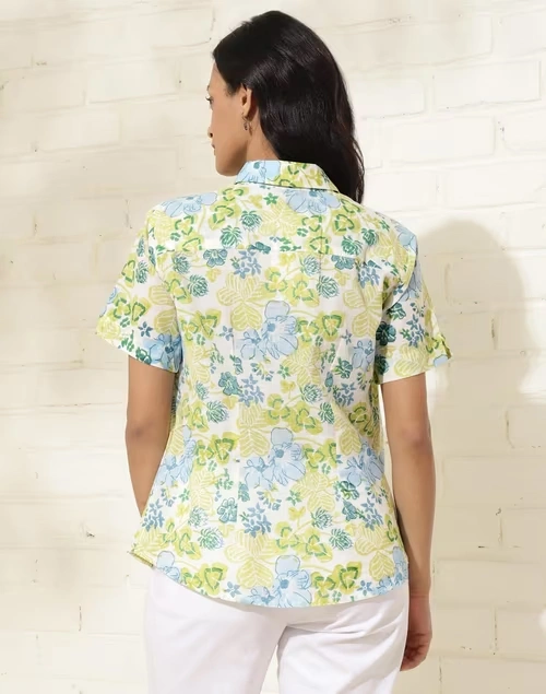 Blue Cotton Printed Shirt 4 Blue Cotton Printed Shirt