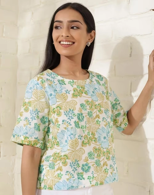 White Cotton Crop Length Short Top