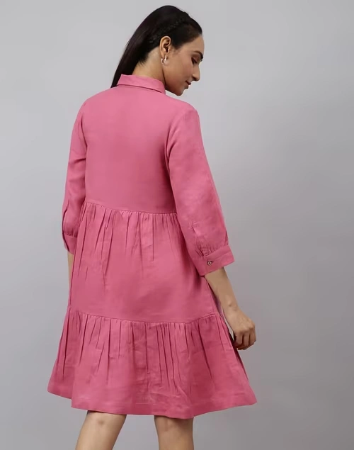 Linen Sleeve Gather Dress