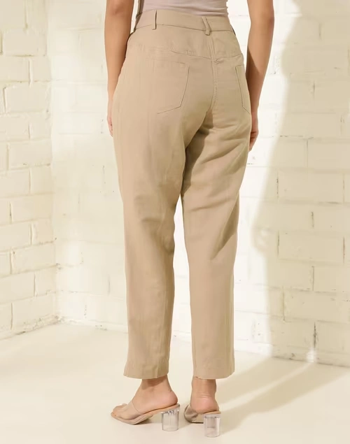 Brown Cotton Linen Formal Pant 3 Brown Cotton Linen Formal Pant