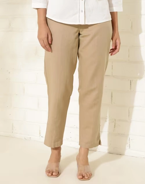 Brown Cotton Linen Formal Pant 4 Brown Cotton Linen Formal Pant