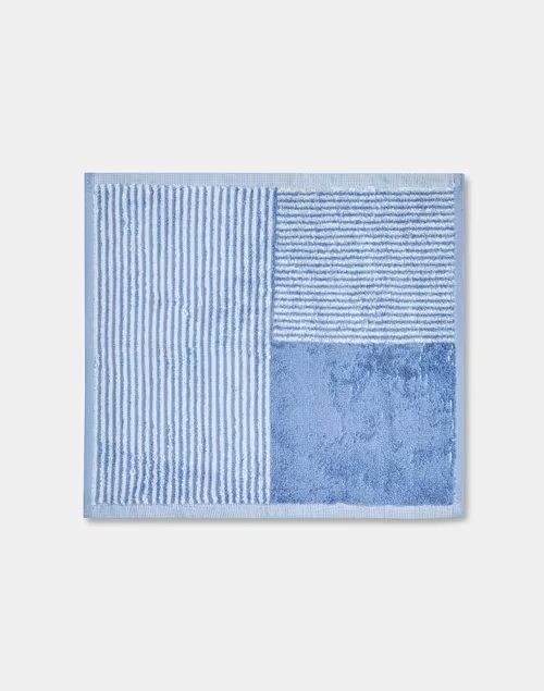 Blue Cotton Pile Face Towel Set Of 2