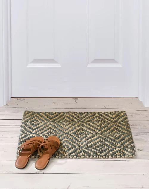 Blue Jute Woven Footmat