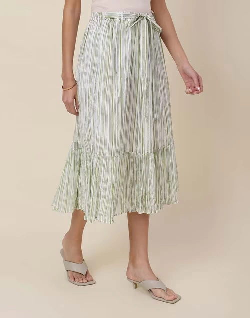 Cotton Printed Calf Length Skirt