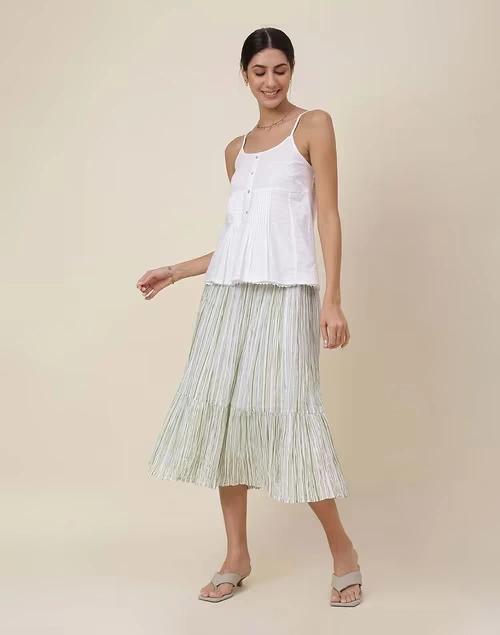 Cotton Printed Calf Length Skirt 4 Cotton Printed Calf Length Skirt